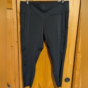 Lululemon Fast And Free 7/8 Tight 25" with Pockets Black Sz 18